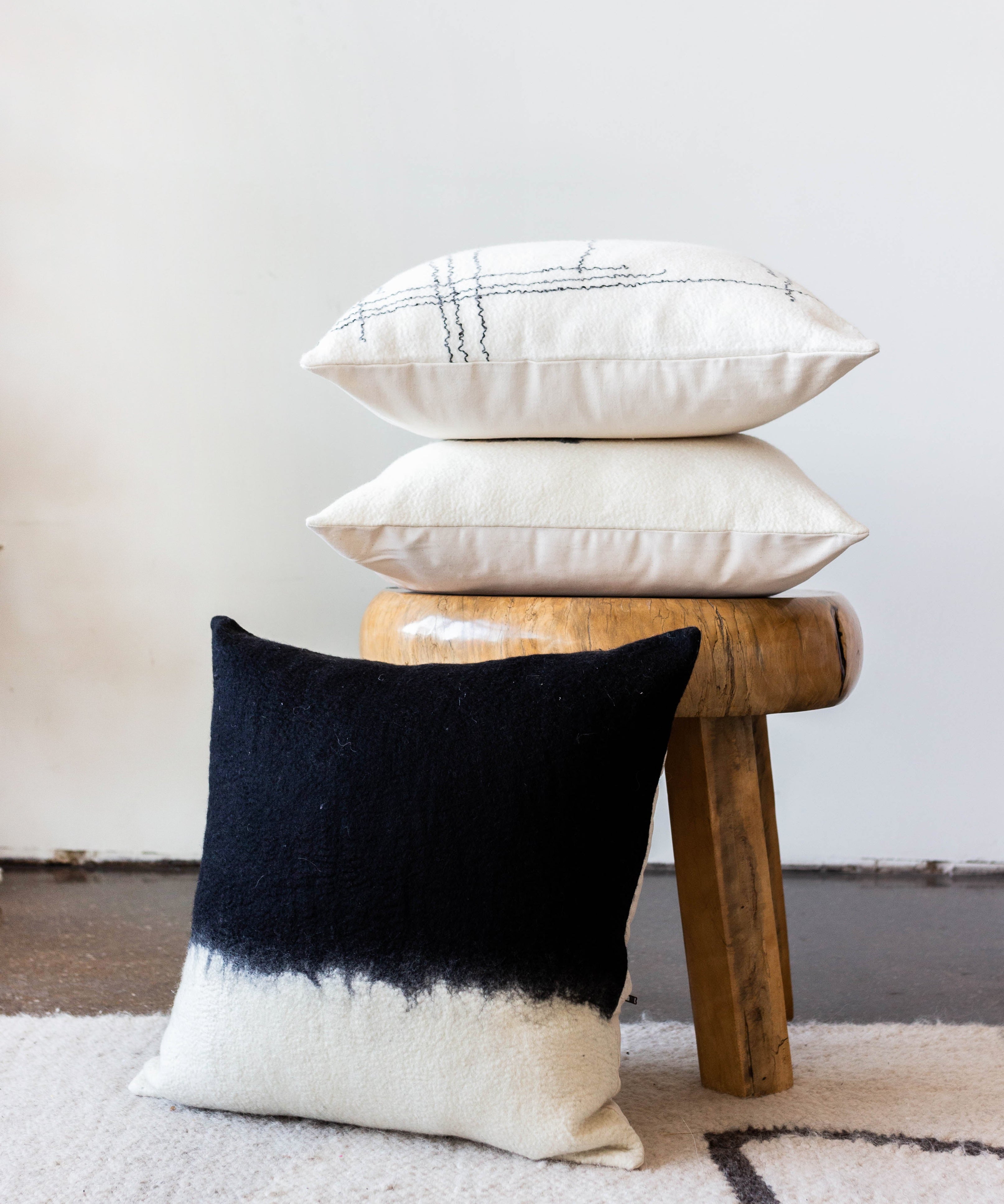 Eclipse Dip-Dyed Organic Wool Throw Pillow