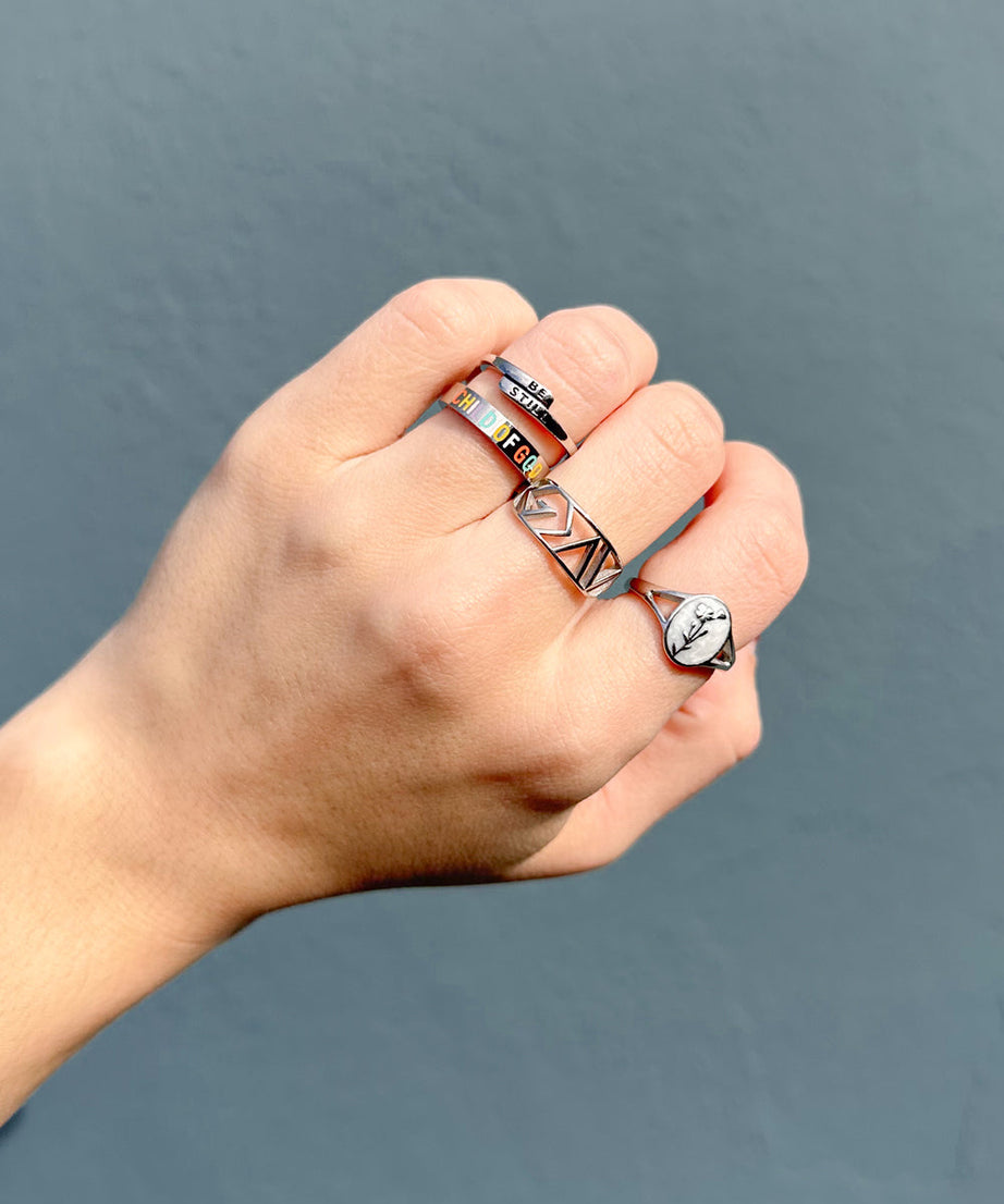 Silver Highs and Lows Statement Ring