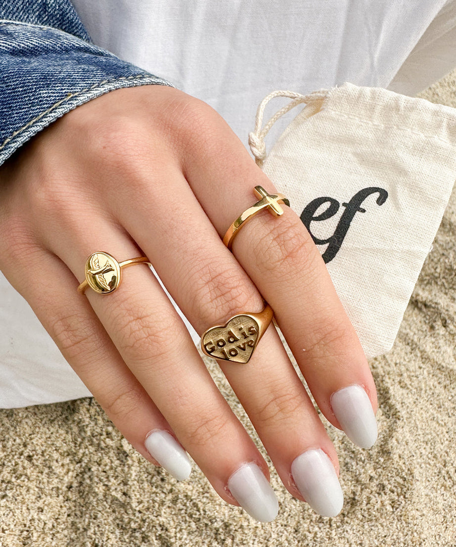 Gold God is Love Ring