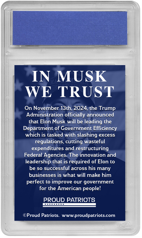 Elon Musk DOGE Trading Card - Graded Gem Mint 10