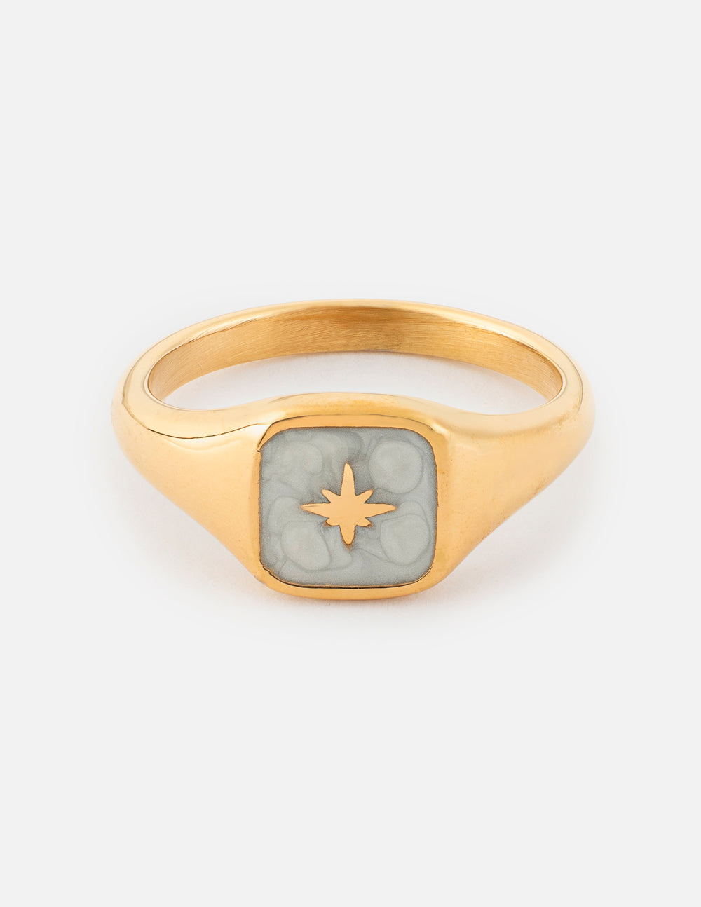 Enamel North Star Ring