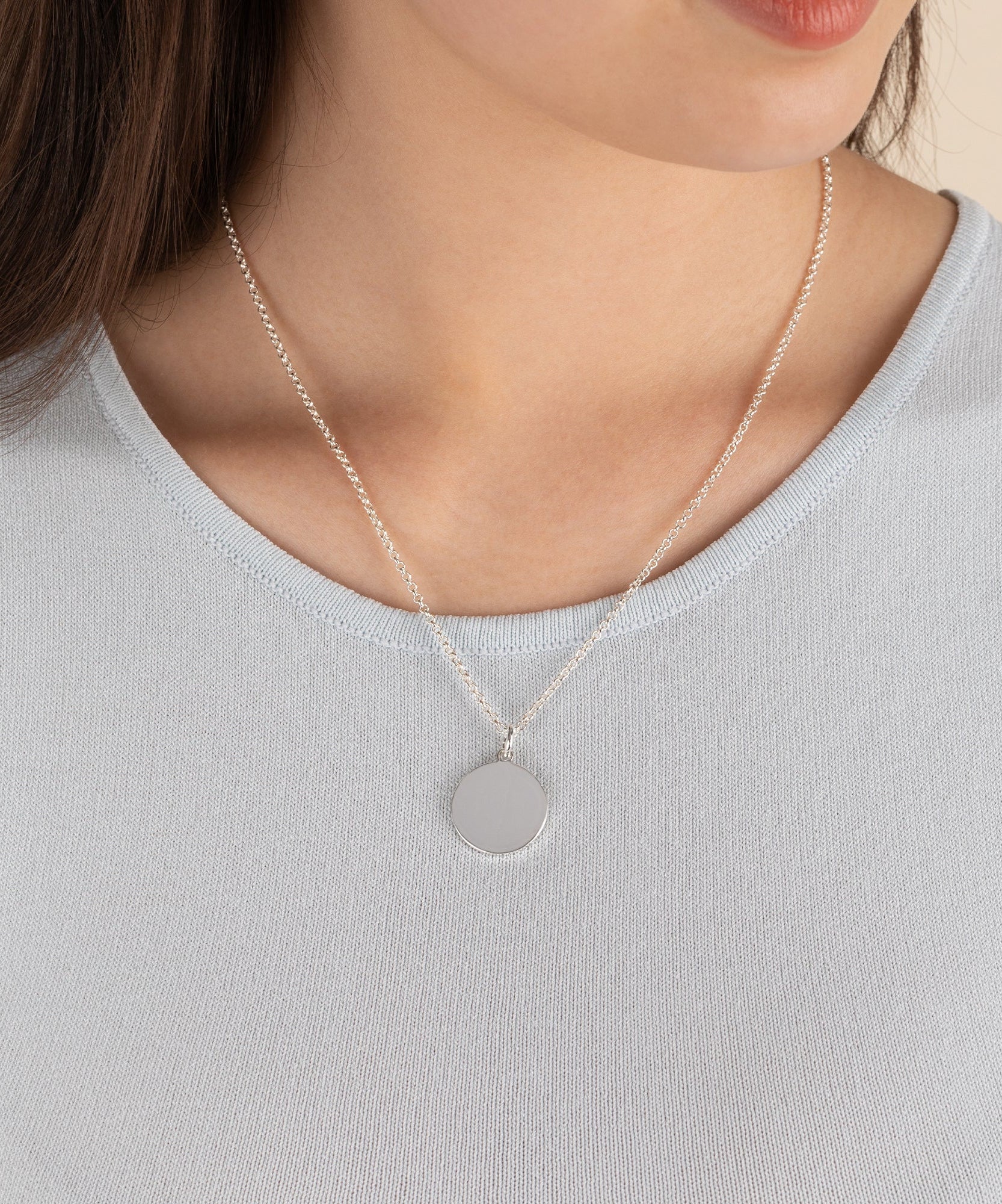 Circle Charm Necklace, 21''