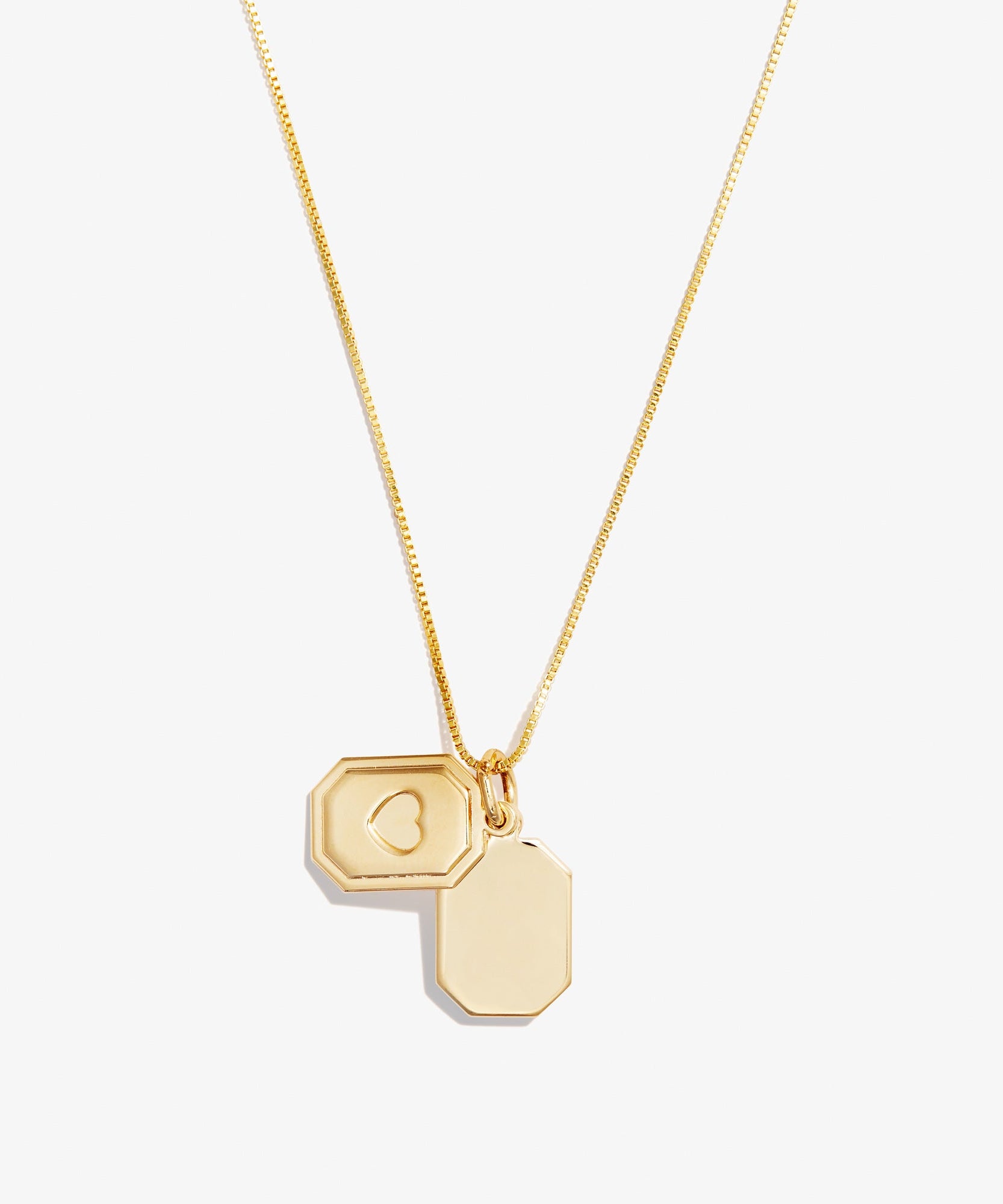 Slider Tag Heart Charm Necklace, 21''