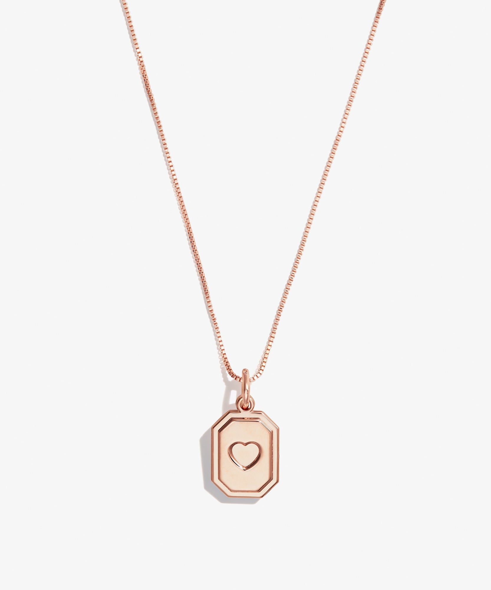 Slider Tag Heart Charm Necklace, 21''