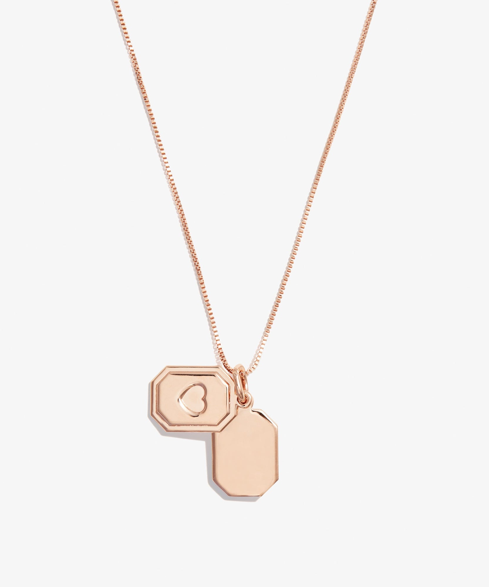 Slider Tag Heart Charm Necklace, 21''