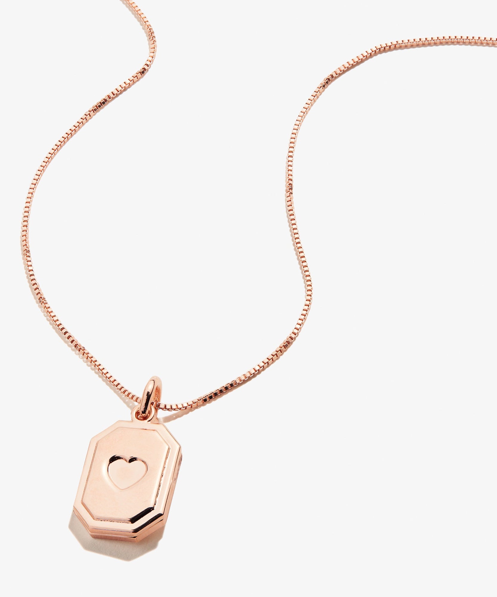 Slider Tag Heart Charm Necklace, 21''
