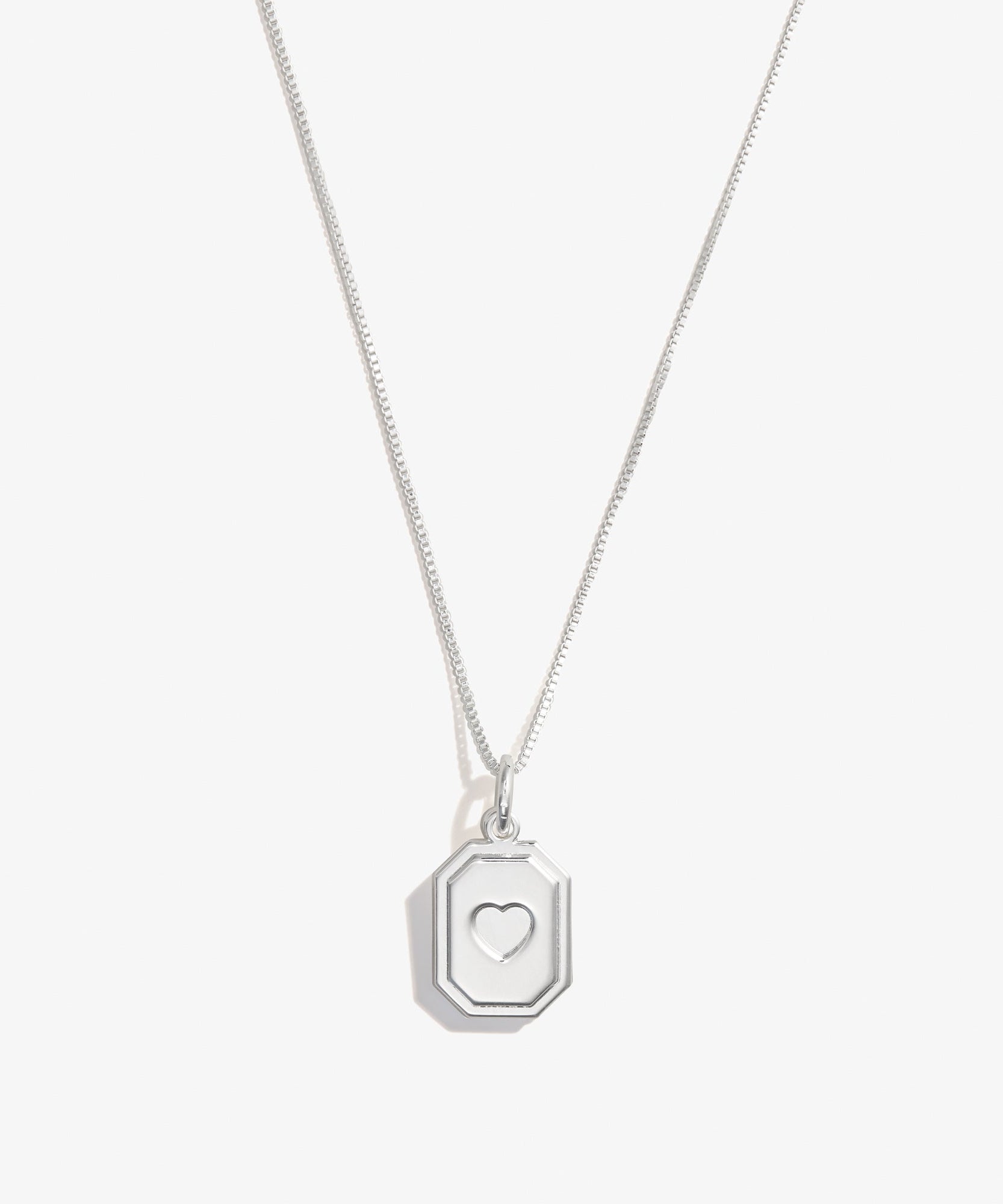 Slider Tag Heart Charm Necklace, 21''