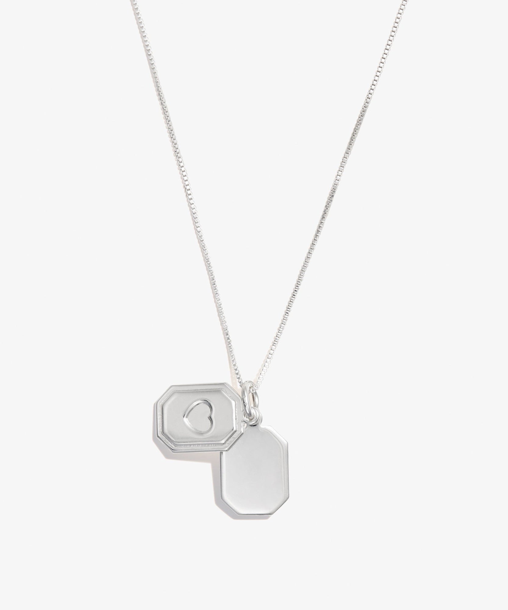 Slider Tag Heart Charm Necklace, 21''