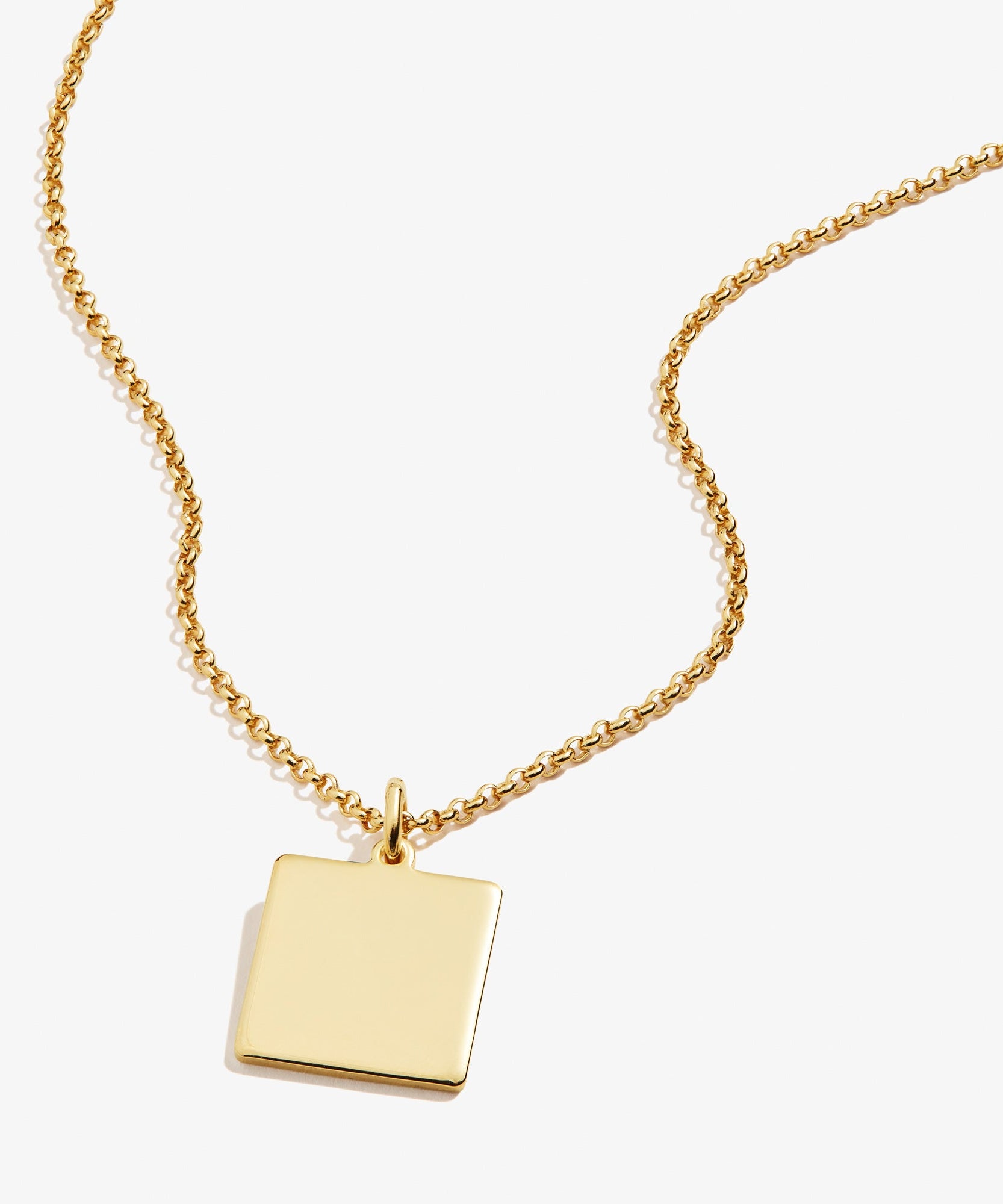 Square Charm Necklace, 21''