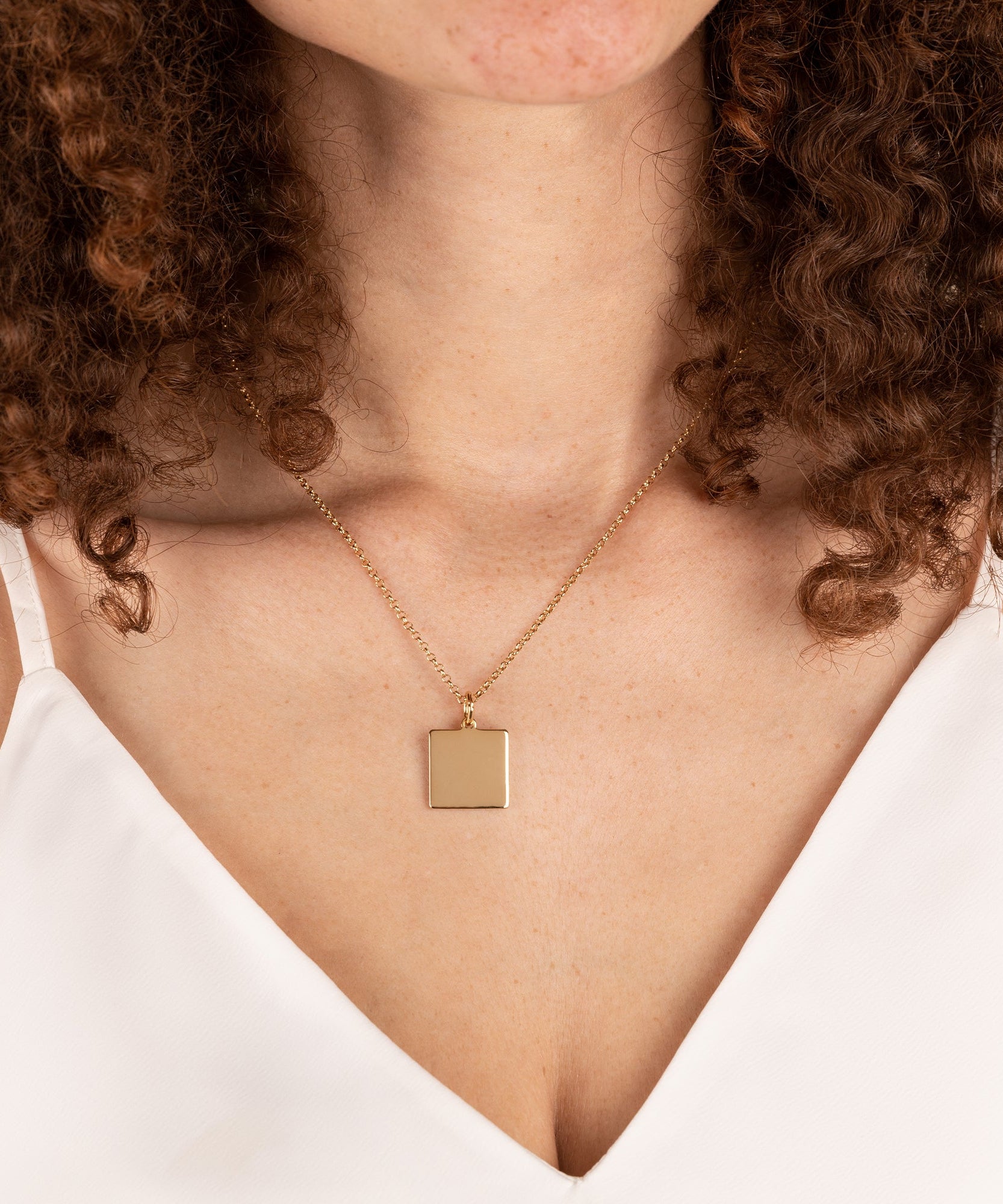 Square Charm Necklace, 21''