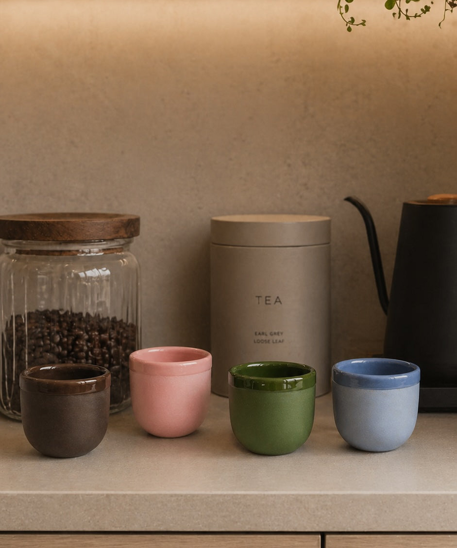 Handgemachte Espressotasse aus Porzellan