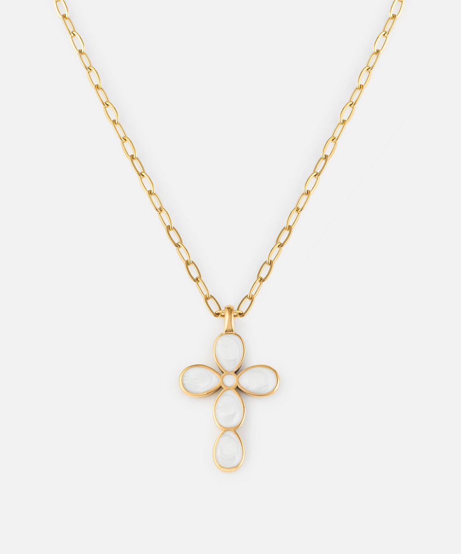 Eternal Light Cross Paperclip Chain Necklace