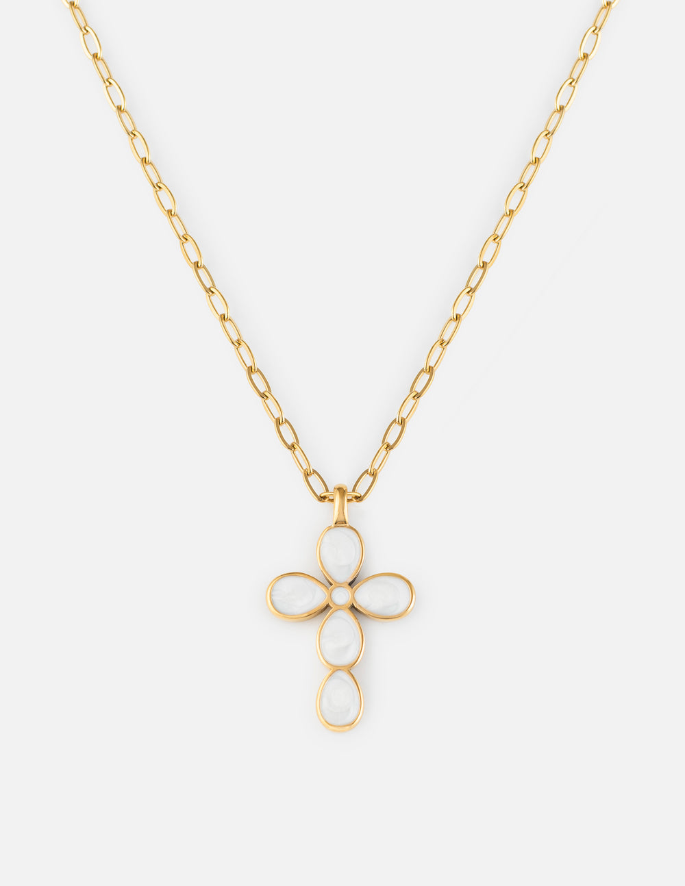 Eternal Light Cross Paperclip Chain Necklace