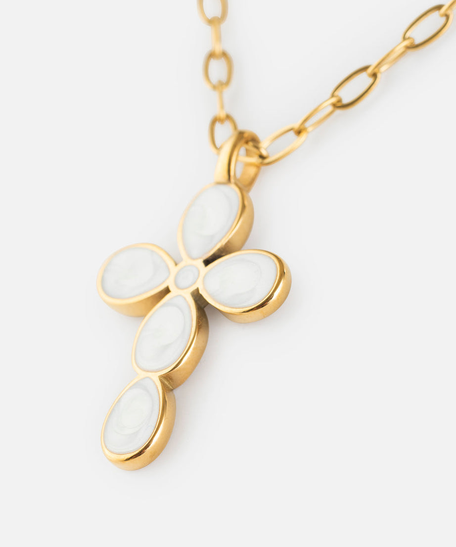 Eternal Light Cross Paperclip Chain Necklace