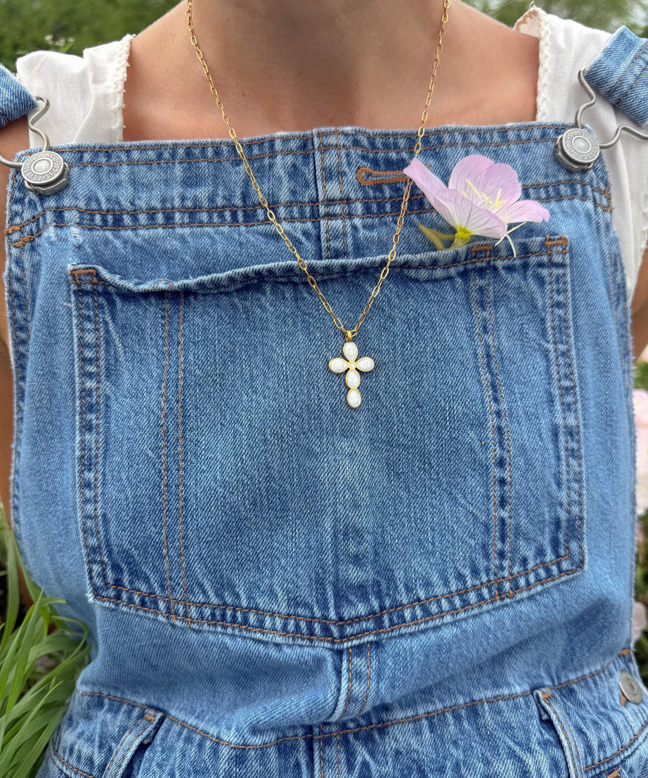Eternal Light Cross Paperclip Chain Necklace