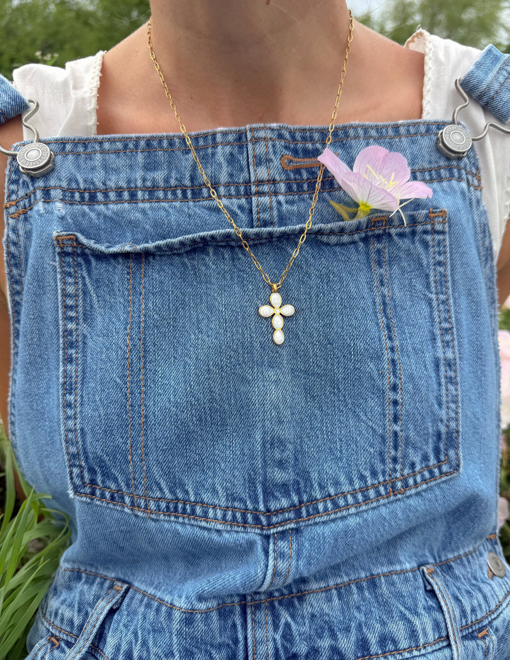 Eternal Light Cross Paperclip Chain Necklace