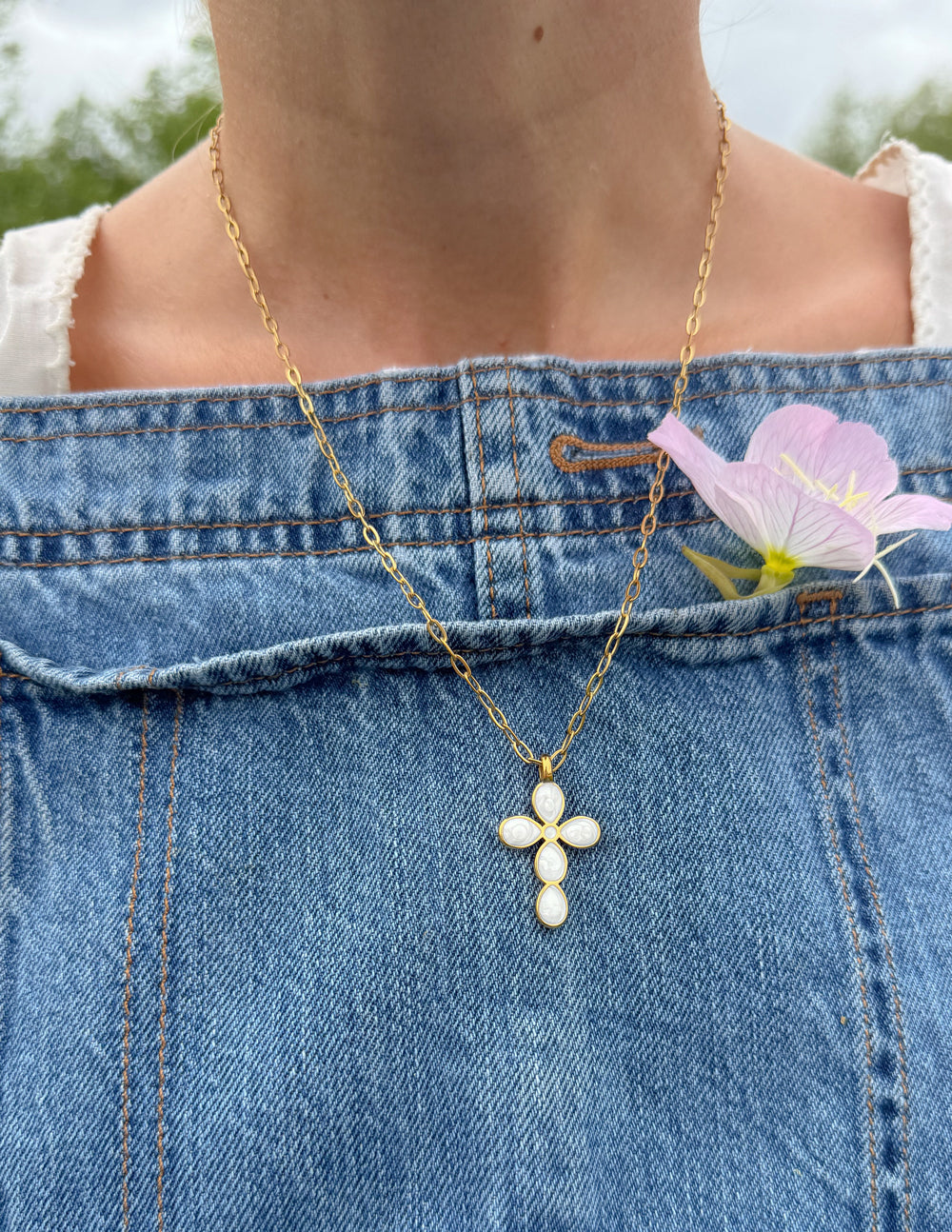Eternal Light Cross Paperclip Chain Necklace