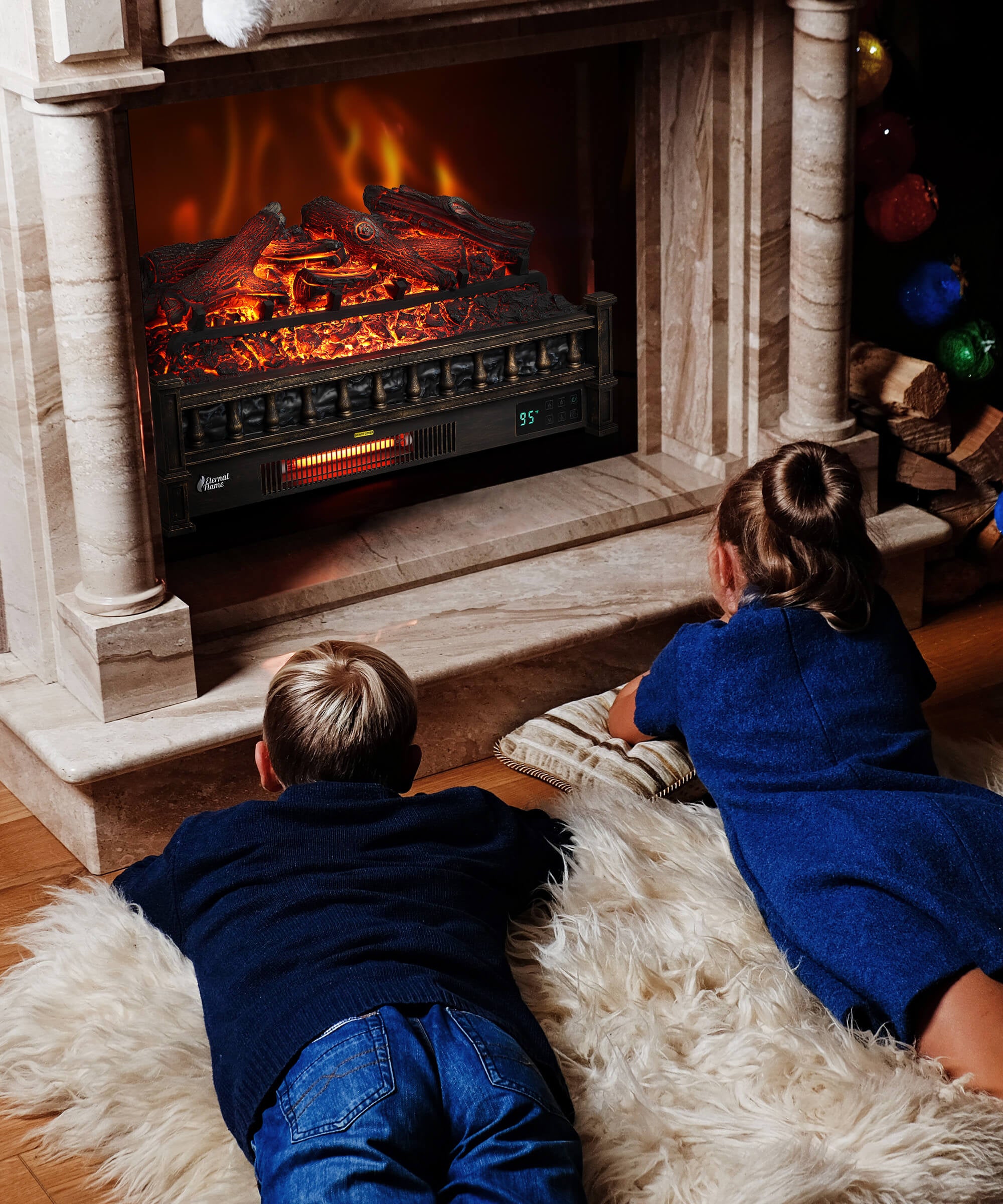 Eternal Flame EF26-LG Smart Electric Fireplace Logs, WiFi Enabled
