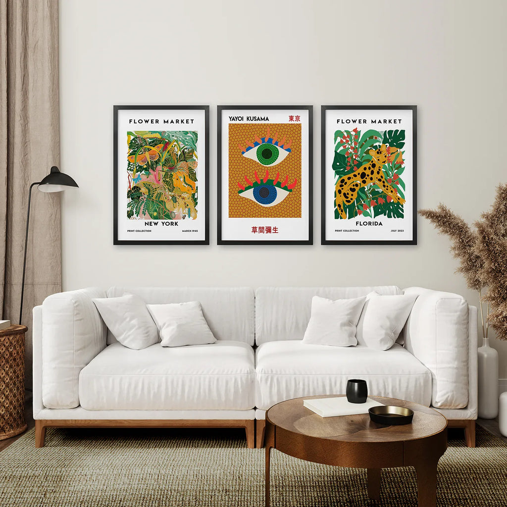 Modern Abstract Flower Marker Set of 3 Piece