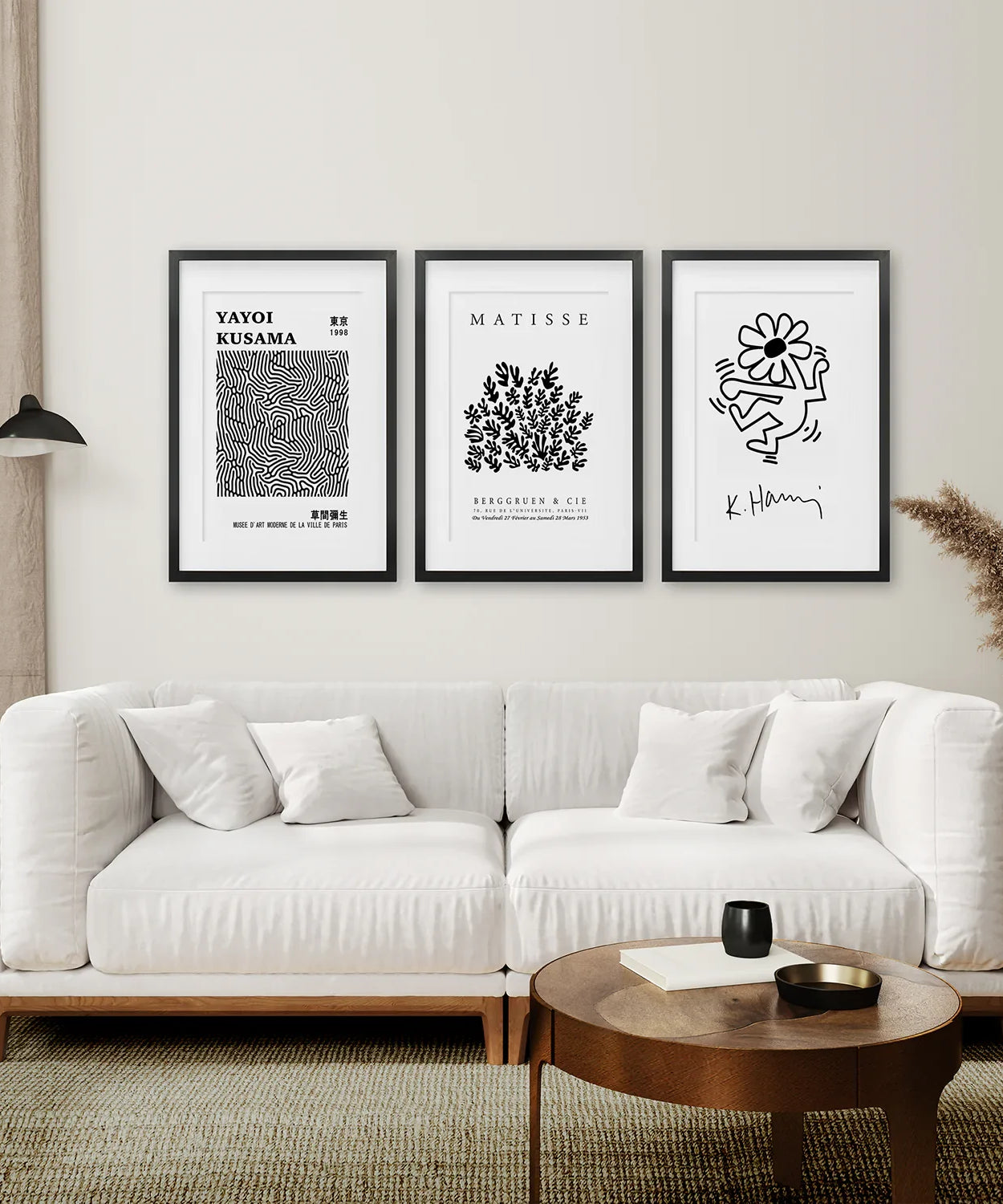 Schwarz-Weiß Matisse Kunst 3er Poster-Set