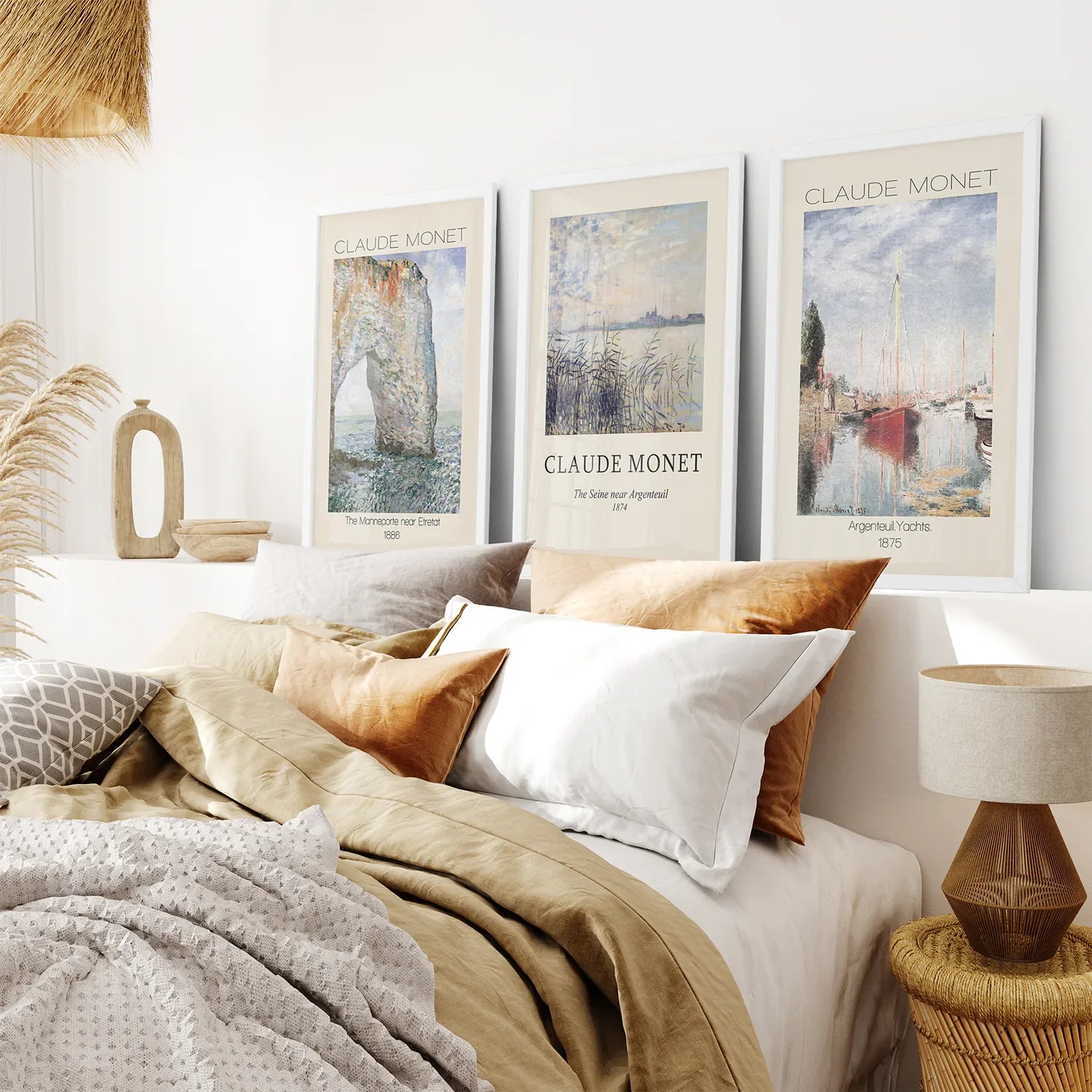 Claude Monet 3 Piece Wall Art Set | Coastal Landscape Prints