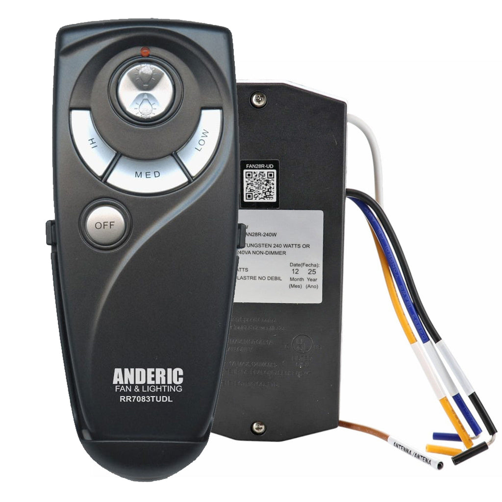 Anderic Universal Add-on Remote Control Kit for 3 speed Ceiling Fans with Up & Down Lights - RR7083TUDL-FAN28RUD-KIT