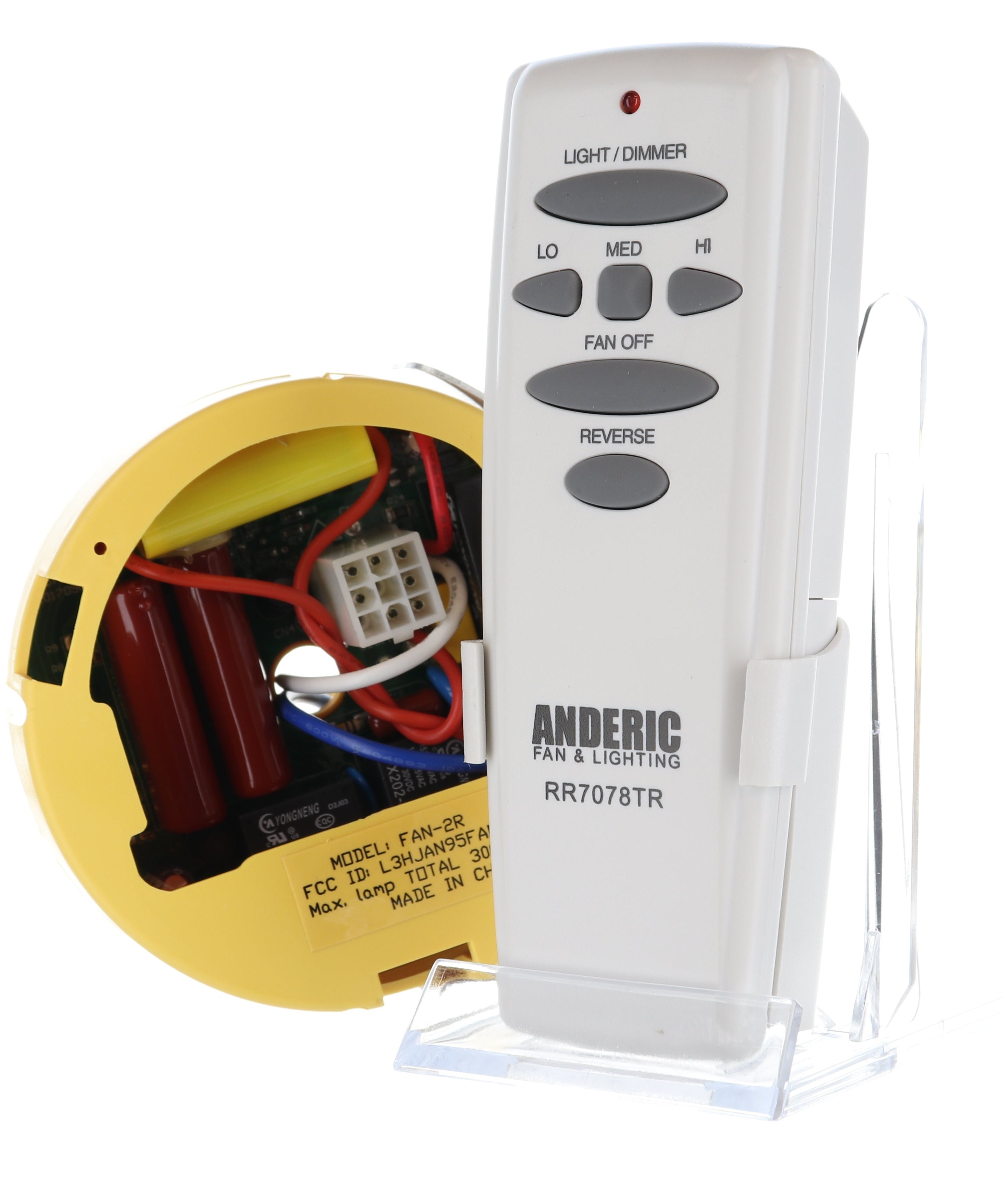 Anderic FAN2R-RR7078TR-KIT Ceiling Fan Remote Control Kit for Hampton Bay, Hunter and others - FAN2R, RR7078TR