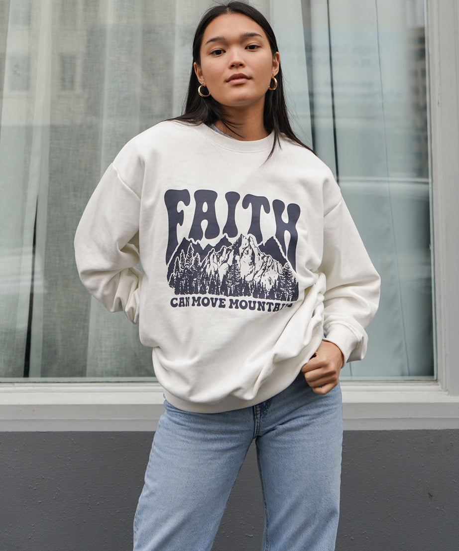 Faith Can Move Mountains Unisex Crewneck