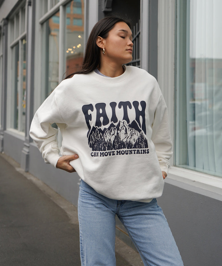 Faith Can Move Mountains Unisex Crewneck
