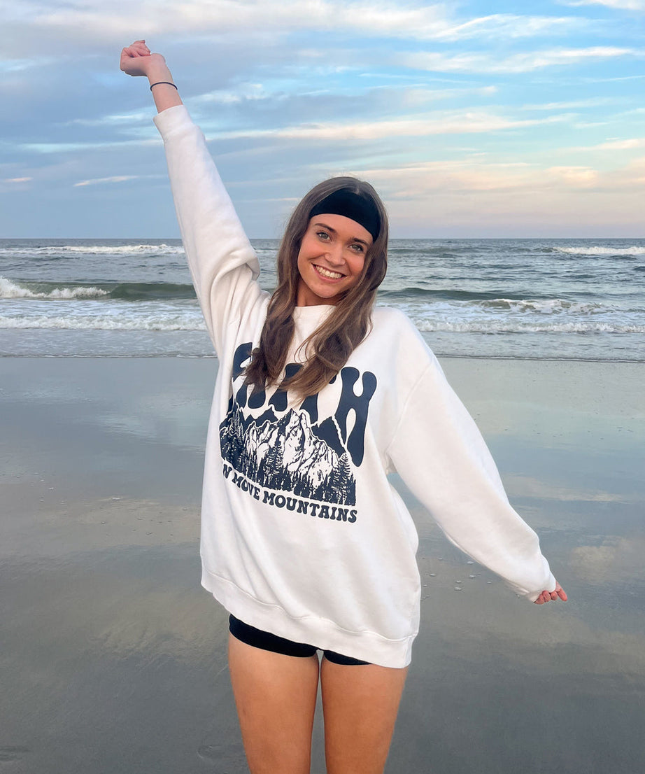 Faith Can Move Mountains Unisex Crewneck