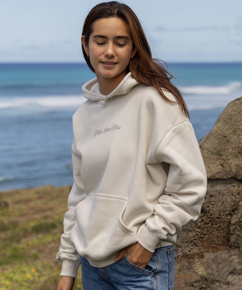 Faith Over Fear Taupe Unisex Hoodie