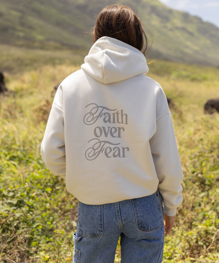 Faith Over Fear Taupe Unisex Hoodie