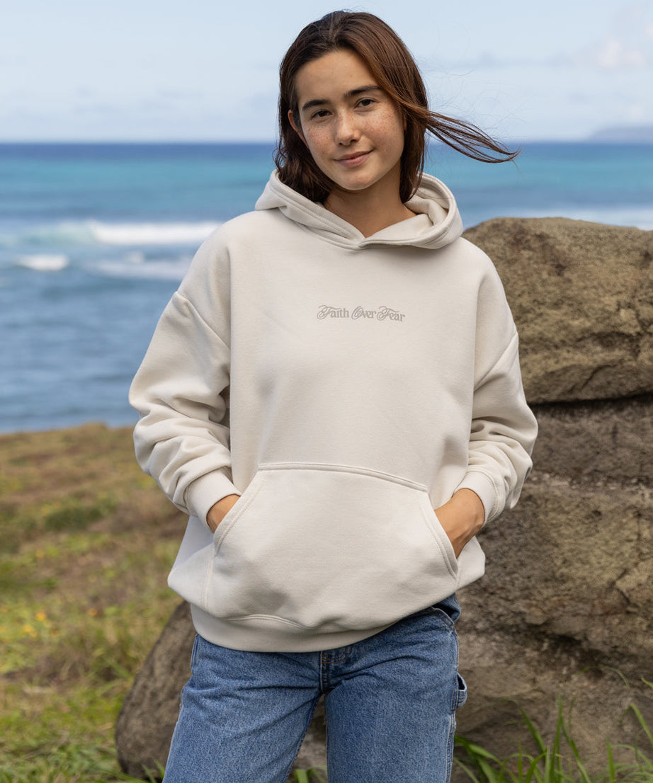 Faith Over Fear Taupe Unisex Hoodie