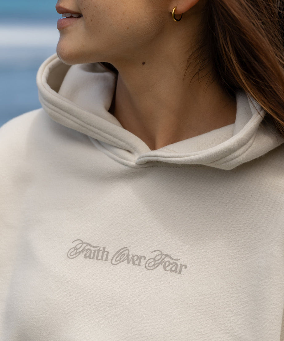 Faith Over Fear Taupe Unisex Hoodie