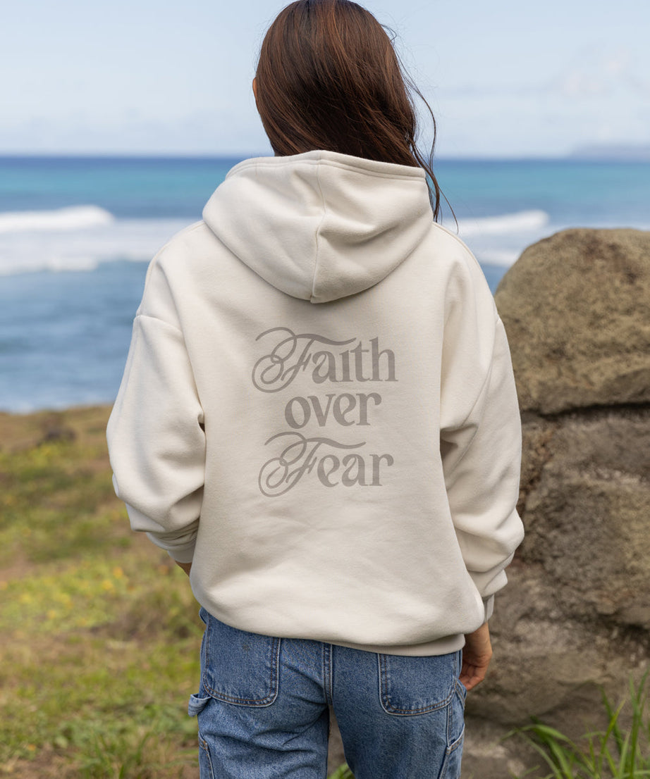 Faith Over Fear Taupe Unisex Hoodie