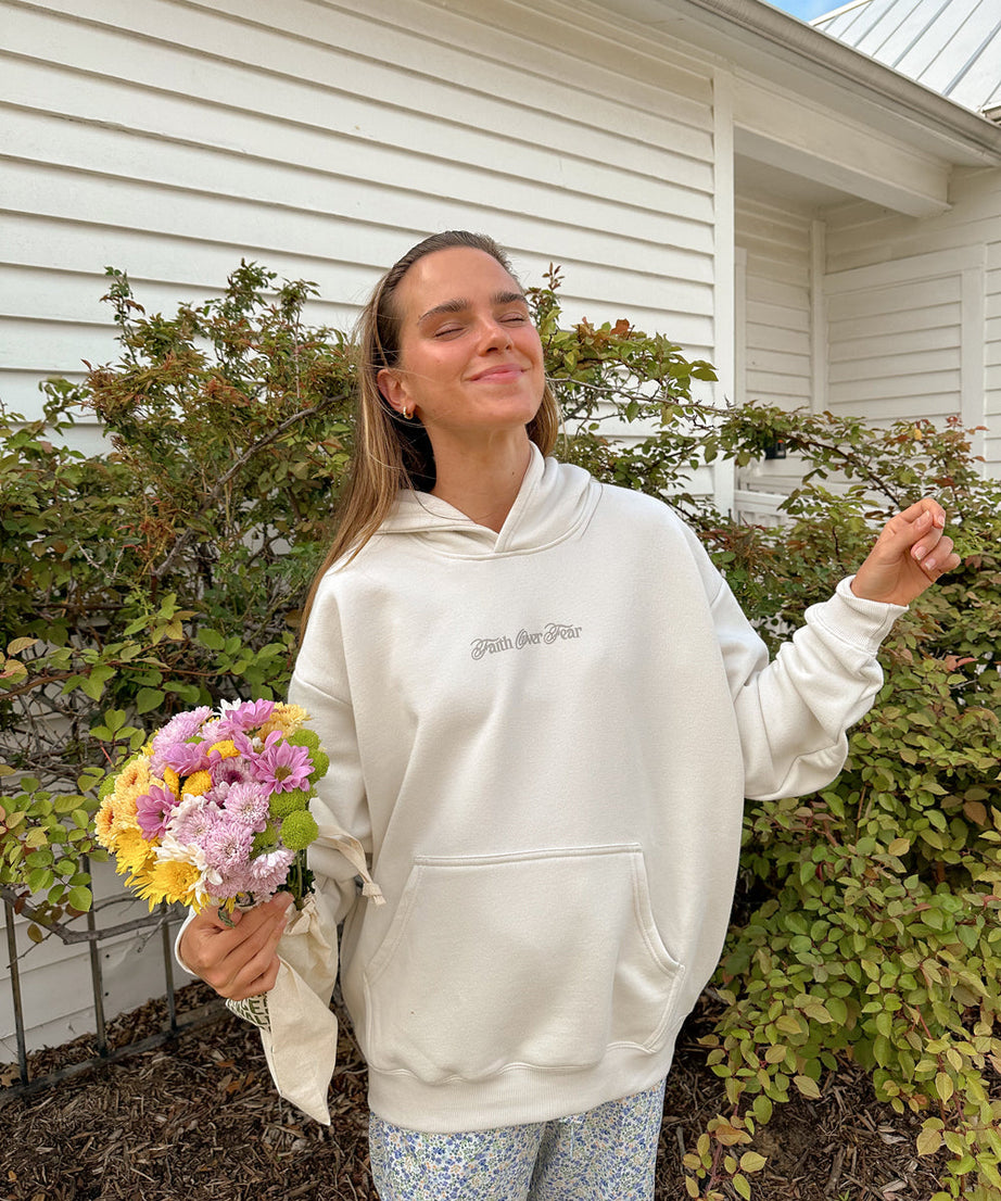 Faith Over Fear Taupe Unisex Hoodie