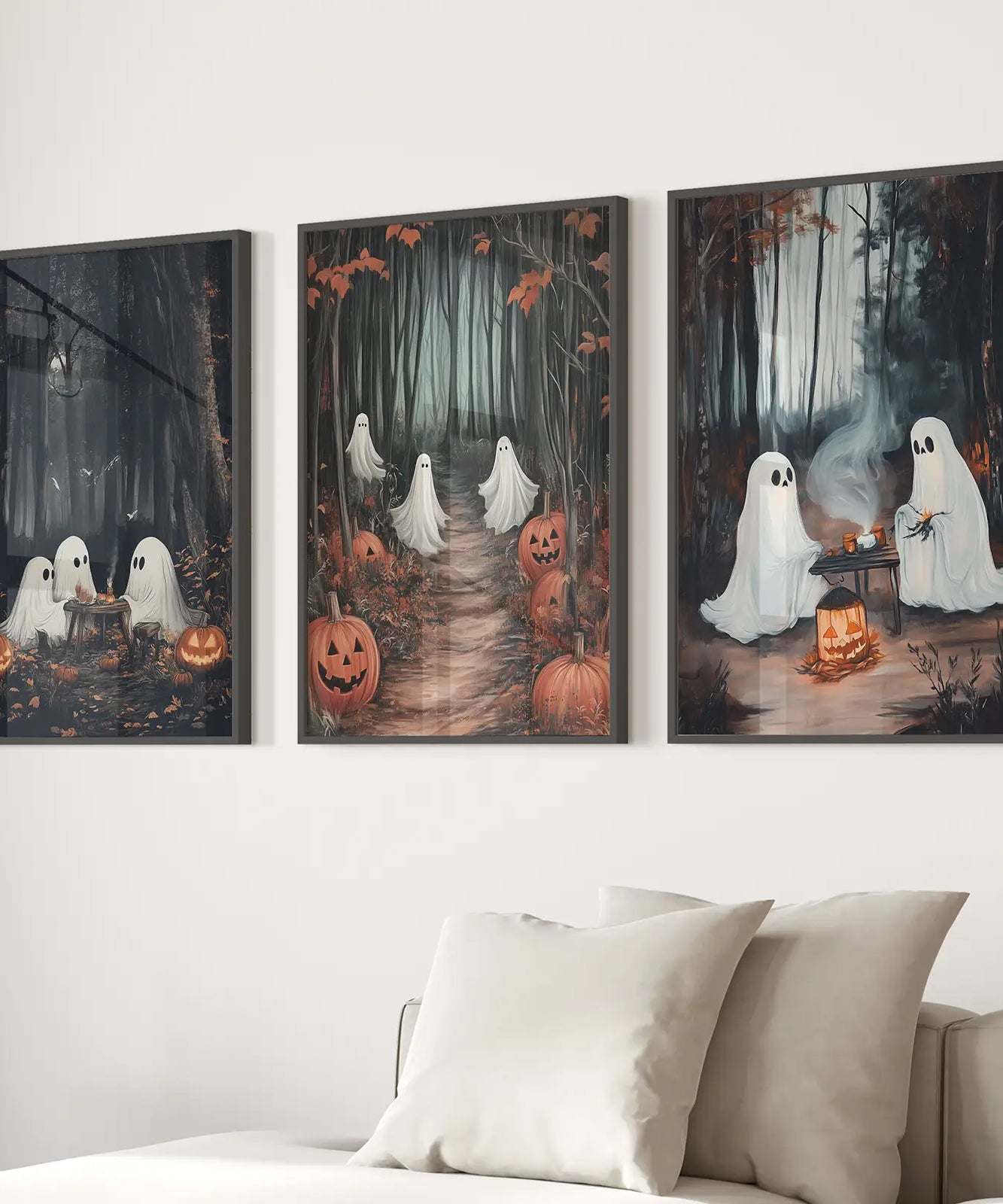 Geisterpaar Herbstwald Wandkunst Poster Deko