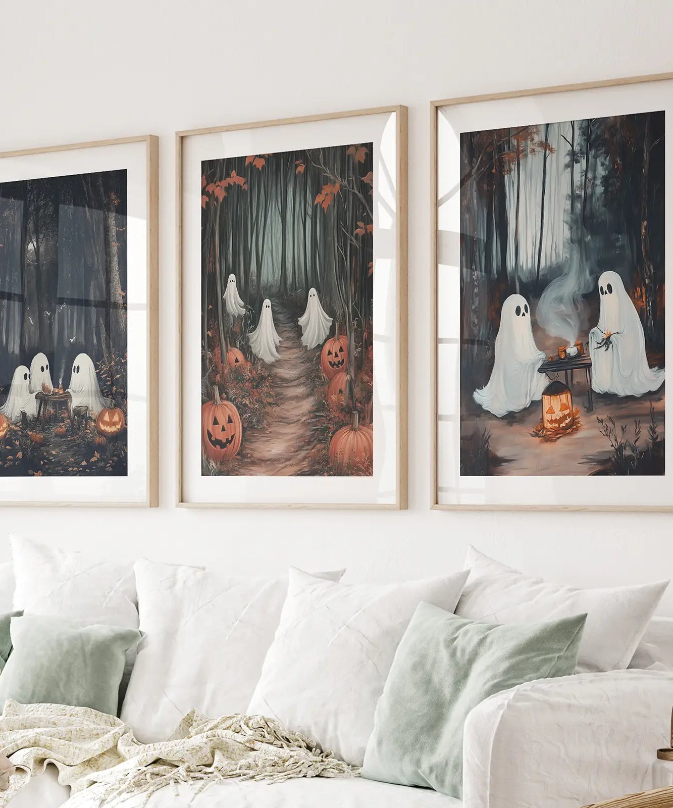 Geisterpaar Herbstwald Wandkunst Poster Deko