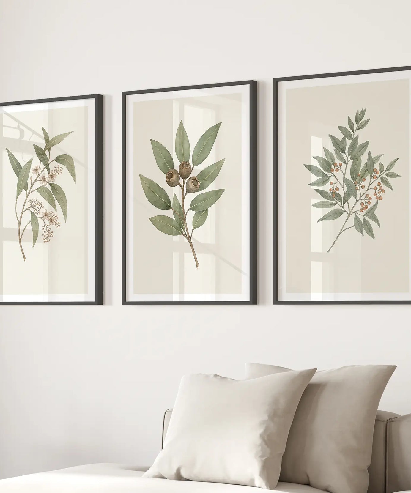 Vintage Neutral Botanische Wandbilder-Set