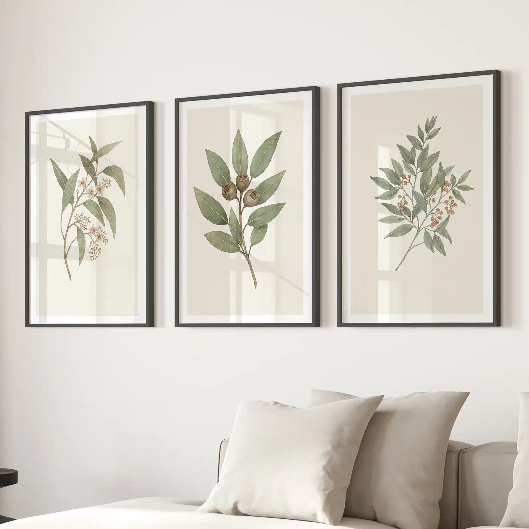 Vintage Neutral Botanische Wandbilder-Set