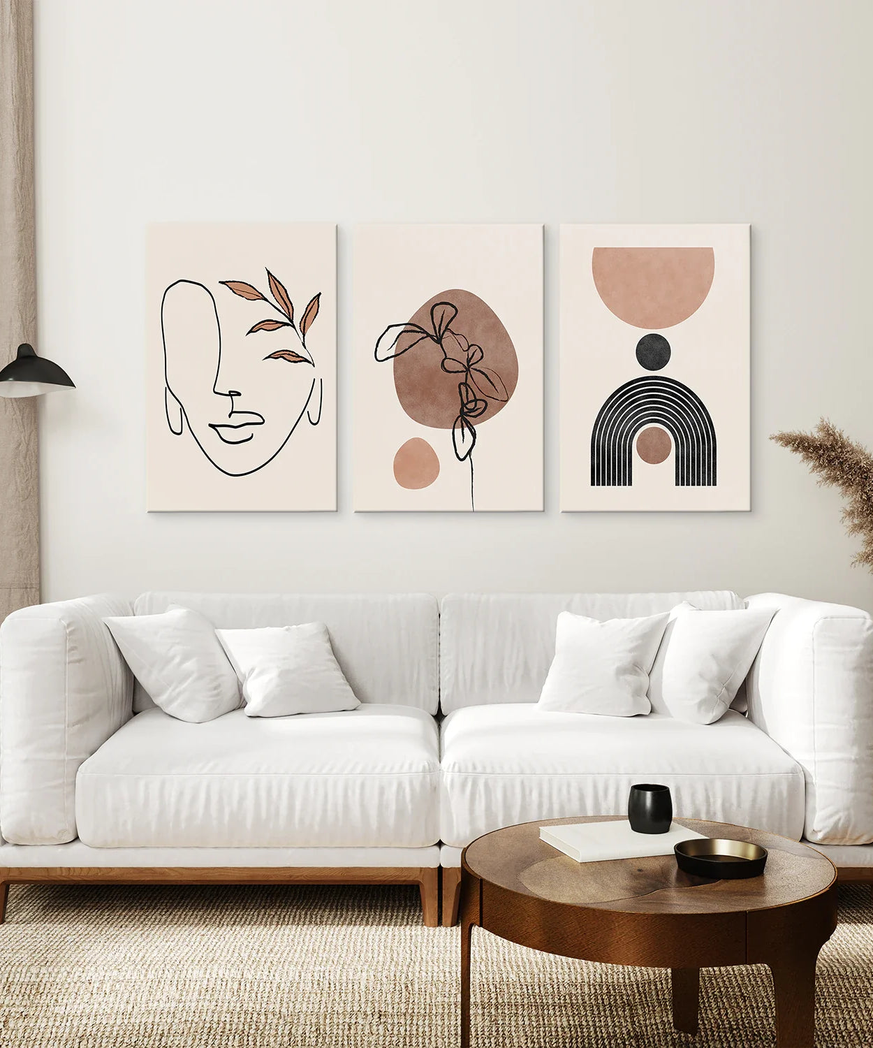 Boho Abstraktes Kunst Set aus 3 - Modernes Poster-Bundle