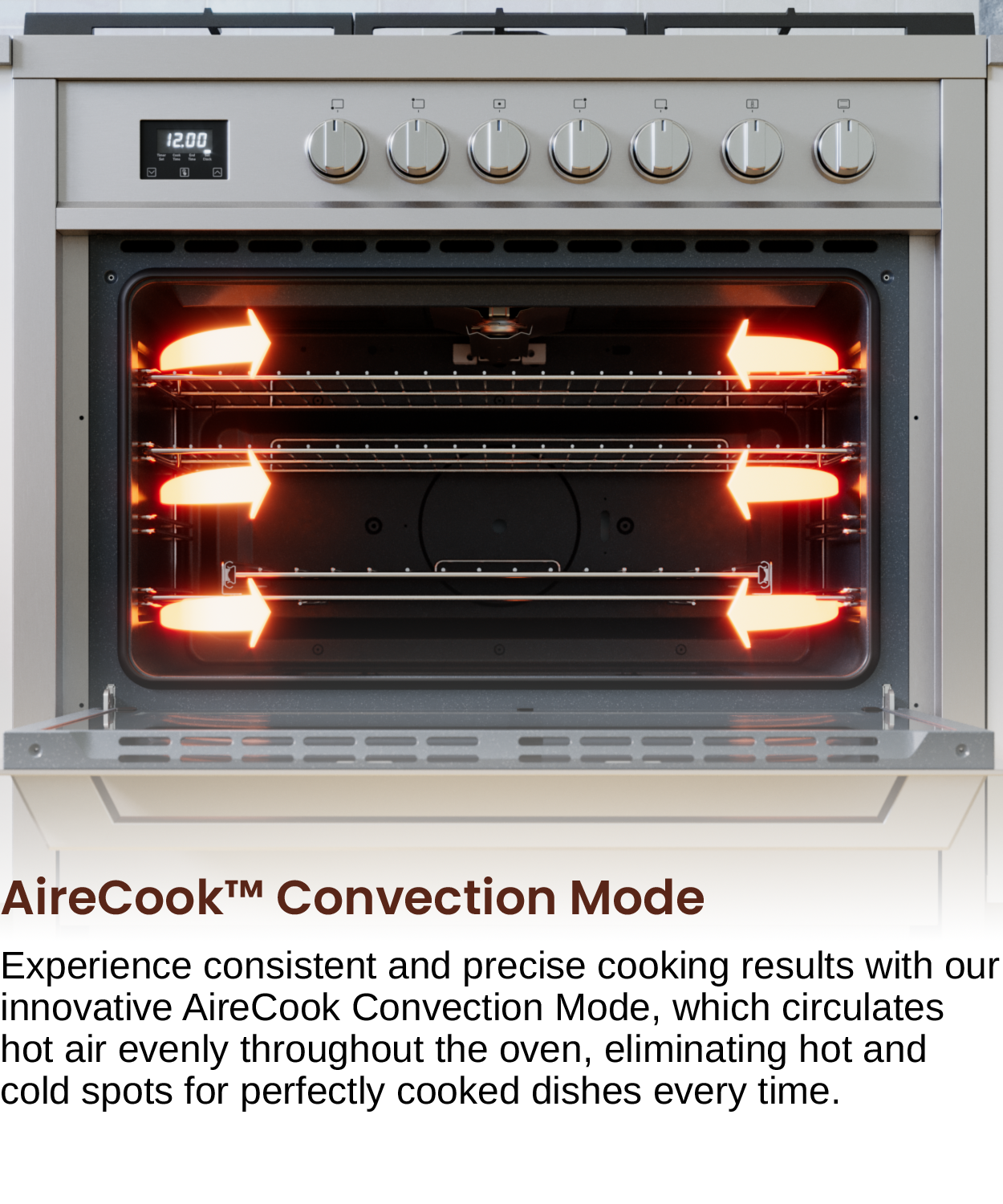 Rangaire 36" Gas Range Convection Oven Freestanding Stainless Steel RRG361TS