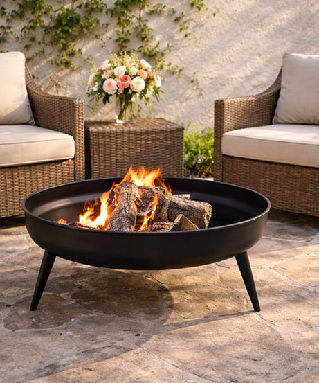 Raised Metal Fire Pit Bowl