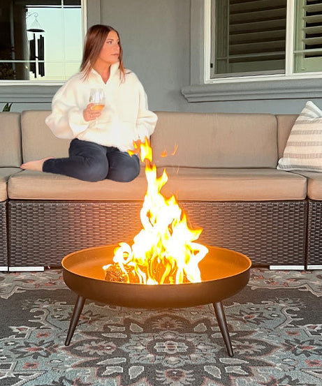 Raised Metal Fire Pit Bowl