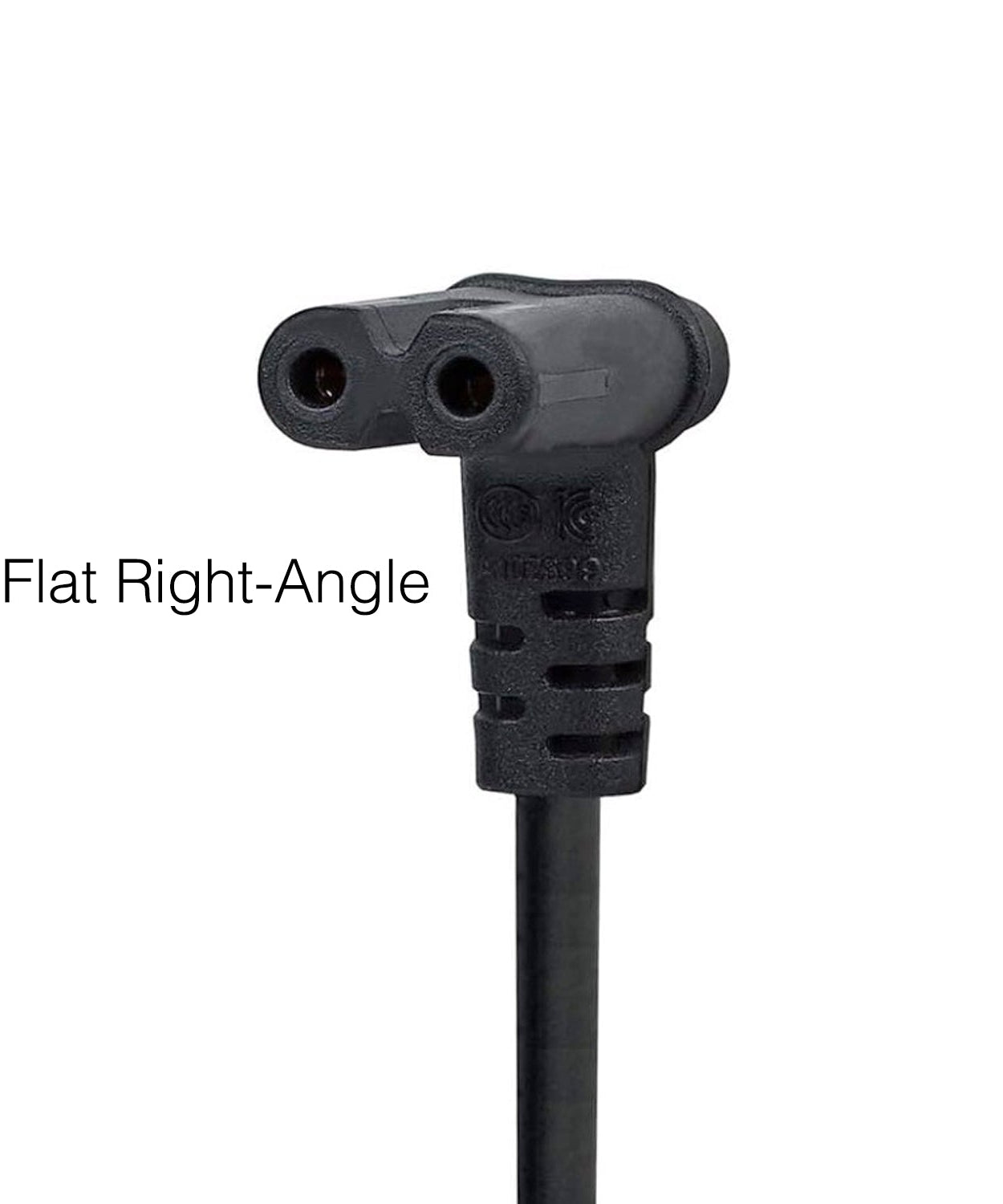 LG TV AC Power Cable | Right-Angle C7 Figure-8 Female to Right-Angle 2-Prong Male | Non-Polarized - EAD63505502