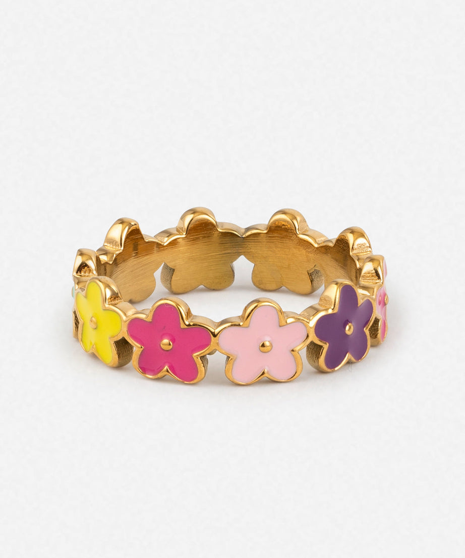 Floral Enamel Ring