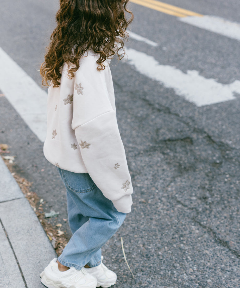Blumenmuster Kinder-Half-Zip