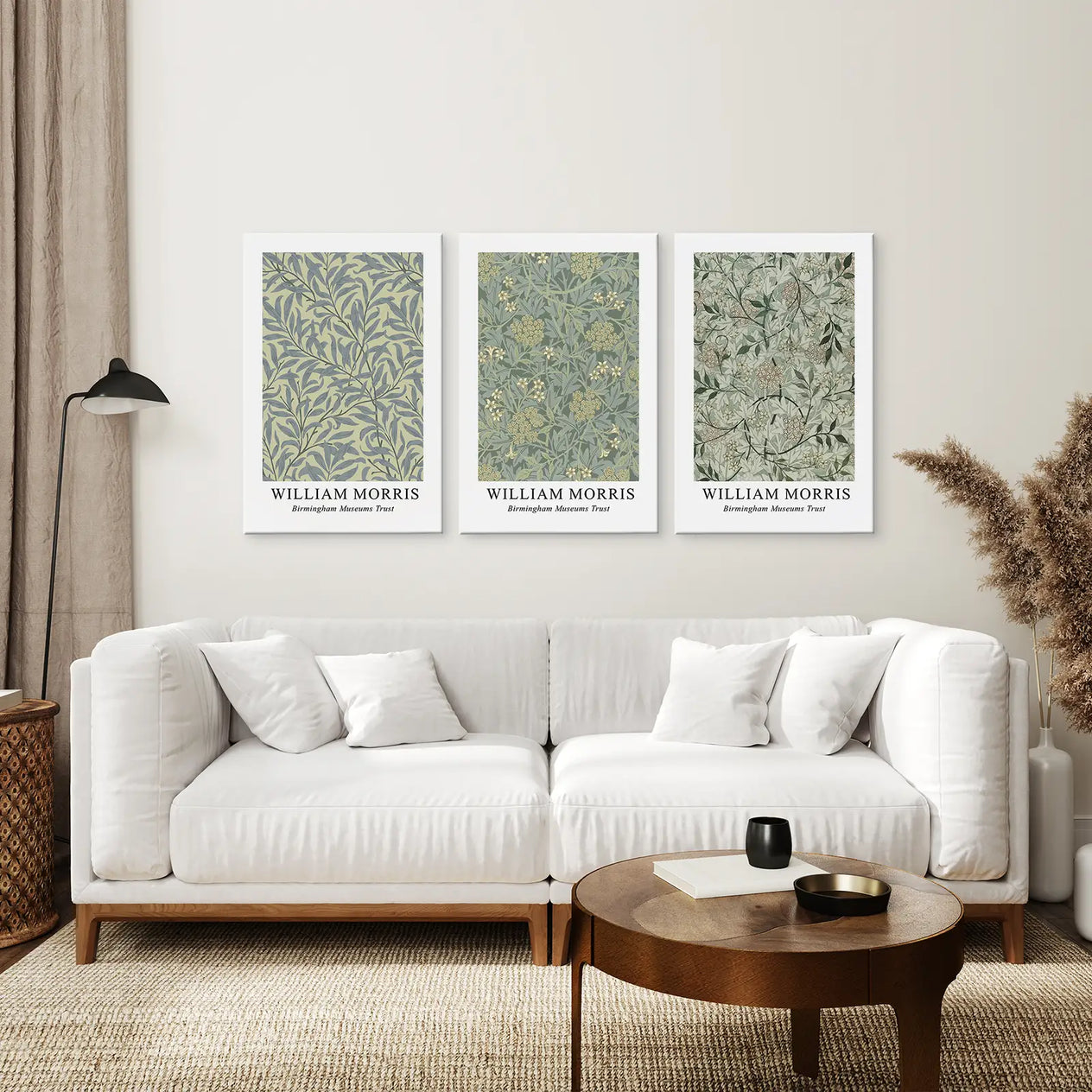 Large William Morris Floral Pattern Art Set Decor