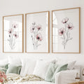 Floral Minimalist Art Posters. 3 Piece Wall Decor