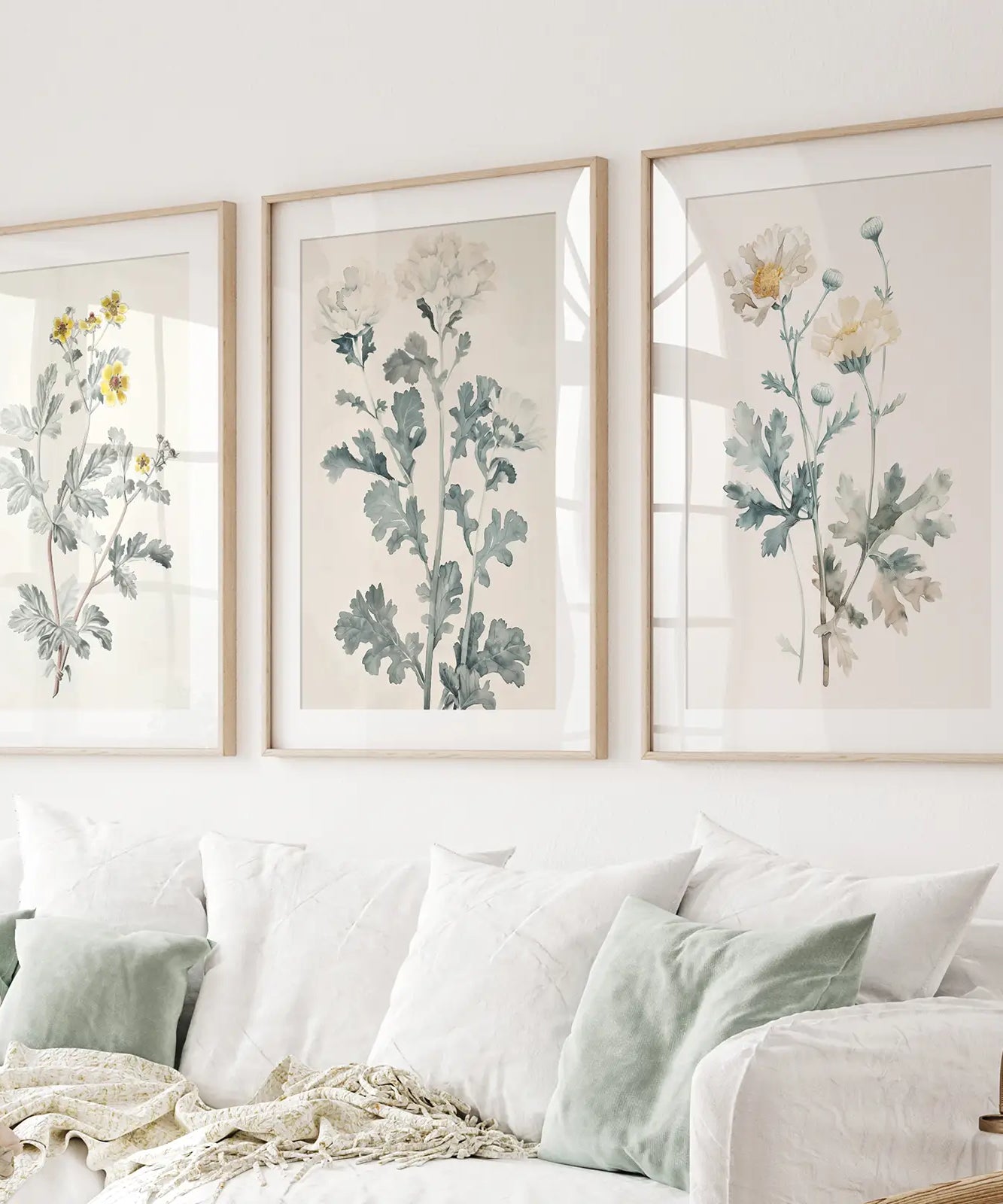 Wandbilder-Set: Wiesenblumen-Aquarellposter